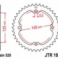 1074963003-1-800Wx800H JT SPROCKETS Staal standaard achtertandwiel 1857 - 520