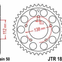 1074966001-1-800Wx800H JT SPROCKETS Staal standaard achtertandwiel 1871 - 530