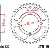 1074974001-1-800Wx800H JT SPROCKETS Staal standaard achtertandwiel 1910 - 520