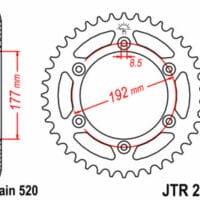 1074995003-1-800Wx800H JT SPROCKETS Staal standaard achtertandwiel 223 - 520