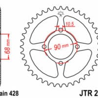 1074999001-1-800Wx800H JT SPROCKETS Staal standaard achtertandwiel 241 - 428