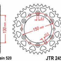 1075003003-1-800Wx800H JT SPROCKETS Staal standaard achtertandwiel 245/3 - 520