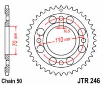 JT SPROCKETS Staal standaard achtertandwiel 246 - 530