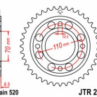 1075006002-1-800Wx800H JT SPROCKETS Staal standaard achtertandwiel 247 - 520