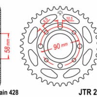 JT SPROCKETS Staal standaard achtertandwiel 269 - 428