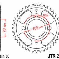 JT SPROCKETS Staal standaard achtertandwiel 278 - 530