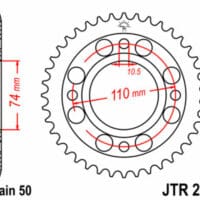 JT SPROCKETS Staal standaard achtertandwiel 280 - 530