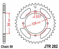JT SPROCKETS Staal standaard achtertandwiel 282 - 530