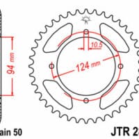 JT SPROCKETS Staal standaard achtertandwiel 282 - 530