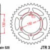 JT SPROCKETS Staal standaard achtertandwiel 305 - 520