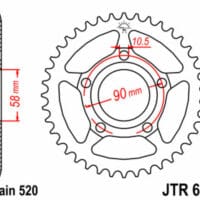 JT SPROCKETS Staal standaard achtertandwiel 604 - 520