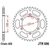 JT SPROCKETS Staal standaard achtertandwiel 696 - 428