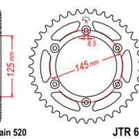 JT SPROCKETS Staal standaard achtertandwiel 698 - 520