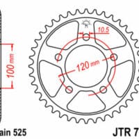 JT SPROCKETS Staal standaard achtertandwiel 702 - 525