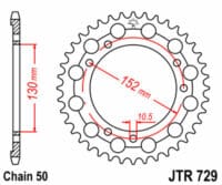 JT SPROCKETS Staal standaard achtertandwiel 729 - 530