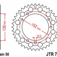 JT SPROCKETS Staal standaard achtertandwiel 729 - 530