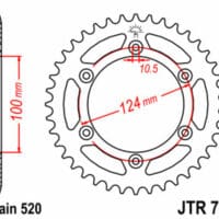 JT SPROCKETS Staal standaard achtertandwiel 735 - 520