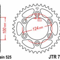 JT SPROCKETS Staal standaard achtertandwiel 745 - 525