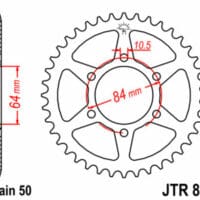 JT SPROCKETS Staal standaard achtertandwiel 814 - 530