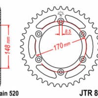 1075140001-1-800Wx800H JT SPROCKETS Staal standaard achtertandwiel 828 - 520