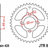1075145002-1-800Wx800H JT SPROCKETS Staal standaard achtertandwiel 833 - 428