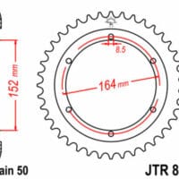 1075154001-1-800Wx800H JT SPROCKETS Staal standaard achtertandwiel 841 - 530