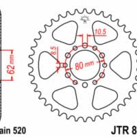 1075156004-1-800Wx800H JT SPROCKETS Staal standaard achtertandwiel 845 - 520
