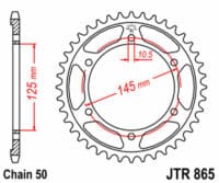 JT SPROCKETS Staal standaard achtertandwiel 865 - 530
