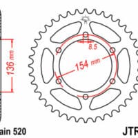 1075184001-1-800Wx800H JT SPROCKETS Staal standaard achtertandwiel 9 - 520