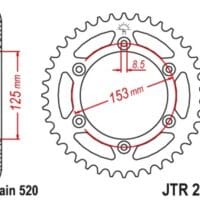 1075482007-1-800Wx800H JT SPROCKETS Staal standaard achtertandwiel 210 - 520