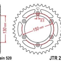 1075483001-1-800Wx800H JT SPROCKETS Staal zelfreinigend achtertandwiel 251 - 520