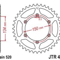 1075484003-1-800Wx800H JT SPROCKETS Staal zelfreinigend achtertandwiel 460 - 520