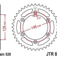 1075485001-1-800Wx800H JT SPROCKETS Staal zelfreinigend achtertandwiel 808 - 520