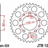 1075499005-1-800Wx800H JT SPROCKETS Staal standaard achtertandwiel 1332 - 525