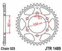 JT SPROCKETS Staal standaard achtertandwiel 1489 - 525