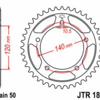 1075506004-1-800Wx800H JT SPROCKETS Staal standaard achtertandwiel 1800 - 530