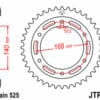 JT SPROCKETS Staal standaard achtertandwiel 3 - 525