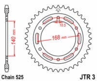 JT SPROCKETS Staal standaard achtertandwiel 3 - 525