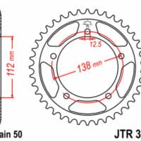 JT SPROCKETS Staal standaard achtertandwiel 302 - 530