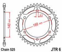 JT SPROCKETS Staal standaard achtertandwiel 6 - 525