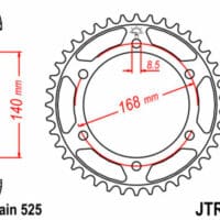 JT SPROCKETS Staal standaard achtertandwiel 6 - 525