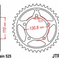 JT SPROCKETS Staal standaard achtertandwiel 7 - 525