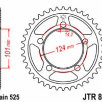 1075528002-1-800Wx800H JT SPROCKETS Staal standaard achtertandwiel 898 - 525
