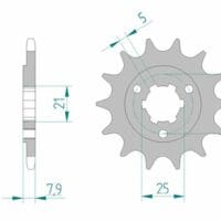 AFAM Staal standaard voortandwiel 22503 - 520