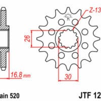1077219002-1-800Wx800H JT SPROCKETS Staal standaard voortandwiel 1269 - 520