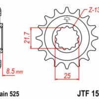 1077271002-1-800Wx800H JT SPROCKETS Staal standaard voortandwiel 1537 - 525