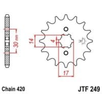 1077305003-1-800Wx800H JT SPROCKETS Staal standaard voortandwiel 249 - 420