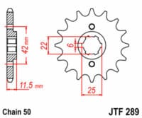 1077330001-2-800Wx800H JT SPROCKETS Staal standaard voortandwiel 289 - 530