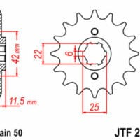 1077330001-2-800Wx800H JT SPROCKETS Staal standaard voortandwiel 289 - 530