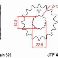 1077391001-1-800Wx800H JT SPROCKETS Staal standaard voortandwiel 433 - 525